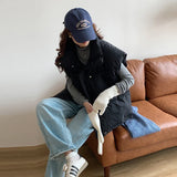 Gray Standing Collar Down Cotton Vest Women's Autumn And Winter Outside To Wear European Goods 2024 Horse Clip Foreign Gas Korean Version Of The Vest College Wind-Outfit