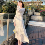 Zingj White Beach Dress Beach Holiday Dress Dress Super Fairy Sanya Wear Photo Clothes Female