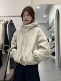 European Goods Hooded Clip Cotton Charge Coat Coat Female Design Sense Autumn Winter New Loose Show Thin Versatile Jacket Tide-Outfit