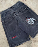 Y2k Denim Shorts Street Hip-Hop Retro Graphics Black Loose Gothic