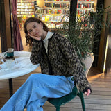 Leopard Print Knitted Cardigan-Outfit