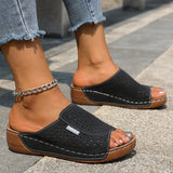New Women's Slippers Hollow Large-Size Slippers Casual Fashion Slope And Fish Mouth Cool
