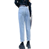 Zingj Female 2024 New Autumn Korean Version Loose Straight Versatile Radish High Waist Show Thin Dad Pants Tide-Outfit