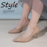 2025 New Red-Soled High-End Temperament Single-Shoe Black Large-Size Pointed High Heels Fine Heel