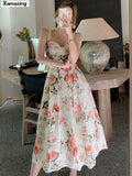 Women's Spaghetti Strap Prom Midi Dress Female Fashion Elegant Slim Evening Party Clothes
