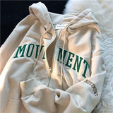 Print New Casual Top Vintage Y2K Simple Women Hoodies Korean Gray Autumn Thin Streetwear College Girls ins Lady