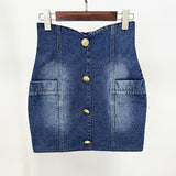 New Star Temperament Double Buckle Wash Denim Suit Jacket Jacket
