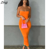 Women Casual Summer Spaghetti Strap Bodycon Dress Fashion Solid Color Sleeveless Backless Slim Fit Sling Long