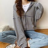 Hooded Short Sweater Women's 2023 New Winter Korean Loose Zipper Long-Sleeved Blouse Spring And Autumn