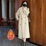 Zingj Chic Woolen Coat Foreign Style 2023 Autumn And Winter New Fashion Korean Version Loose Medium Long Plus Thick Woolen