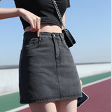 Fashion Jeans Woman Harajuku Skirts Bodycon High Waist Skirt Denim Black Mini Skirt Y2K Jeans Skirt Women Clothes