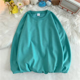 Korean New Women Basic O Neck Sweatshirt Spring Oversized Solid 12 Colors Hoodies 2022 Girls Casual Harajuku