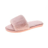 Zingj Slippers Wool Slippers Indoor Home Autumn And Winter Short Plush Flat Bottom Open Drag A Large Size Slippers- Outfit