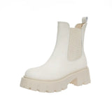British Style Mid Tube Boots-Outfit