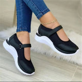 Summer Round Head Knitted Magic Thick-Soled Single-Shoe Women's Large-Size Grid Casual Women's