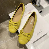 Version 2024 New Summer Round Head Shallow Bow Flat Shoes Grandma Shoes Retro Fairy Style