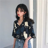 Chiffon Blouse Women 2023 Women's Summer Tunic Vintage Clothes Female Hawaiian Shirt with Short Sleeve Harajuku Top