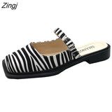 Deformed Heel Autumn Luxury Chain Square Head Shallow Flat Shoes Women's Lazy Loafer Casual Flat Square Heels Lolita