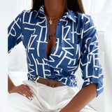 Turn-down Collar Elegant Women Blouse Casual Button Long Sleeve Autumn Tops Blusas Lady Chain Leopard Print Office