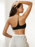 Women Summer Trendy Tank Tops Solid Color One-Shoulder Sleeveless Slim Crop Tops for Ladies