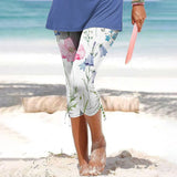Outerwear Bottoming Slimming Printed Drawstring Cropped