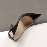 Onlymaker Women's Pointed Toe 8CM High Heel Slip On Stiletto Pumps Large Size Red Black White Pink Basic Chic