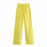 New Spring Style Is High-Waisted And Thin, Loose Straight Trousers, Casual Wide-Leg Pants