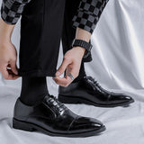 Zingj Joint Men's Leather Shoes Business Casual Dress Men's Shoes British Suit Shoes Male Groom's Wedding Shoes
