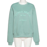 Letter Embroidery Women Loose Casual Sweatshirt Fleece Pullovers And Drawstring Shorts Two Pieces Set Thick