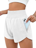 Women's Sports Shorts Quick-Dry Loose Leisure High-Waist Side Zipper Fitness Yoga Three-Point