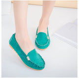 And Summer Round Head Flat Heded Shallow Shoes Single Shoes Metal Buckle Flat-Soled Women's Shoes Students Bean Shoes Casual Single