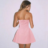 Strapless Upturned Flare Mini Dress- Outfit
