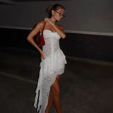 2025 Autumn New Women's Clothing Clock Chu Xi The Same Party Hanging Neck Slings Bag Ass Dress