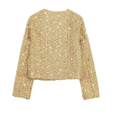 New Series Of Beads Decorated With Round Collar Fashion Jacket