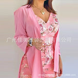 Spring And Summer New E-Commerce Women's Wear Printing Long-Sleeved Suspenders Jacket Shorts Set From