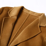 and American water wave cashmere coat women's 2019 new medium and long winter wool coat double-sided women's cloth