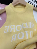Summer Luxury Women Knitted Tops Ladies High Quality Embroidered T-shirts Spring New Vest Female Fashion Brand Letter