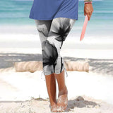 Outerwear Bottoming Slimming Printed Drawstring Cropped