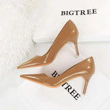 Zingj Fashion Simple Thin With Ultra High With Bright Paint Skin Shallow Mouth Tip