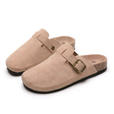 Size 35-45 Vintage Women's Shoes One Foot Flat Bottom Bag Head Half Slippers Women's Summer Wear Round Head Belt Buckle Cool