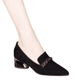 Zingj New 2024 Korean Edition Fashion Pointed Thick Heel Single Shoes Women Pedal Casual High Heel Women's