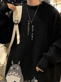 Men's Cartoon Long Sleeve Knit Sweater- Outfit