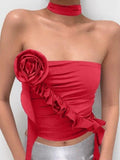 Floral Embellish Bandeau Top-Outfit