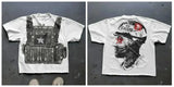Street Printed Large T-Shirt Gothic 2024 Graphics T-Shirt Y2k Blouse Armed Gothic Men's Short