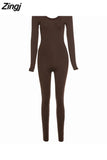 Solid Bodycon Jumpsuit For Women‘s Clothing Casual Skinny Slim Rompers 2023 Y2K Playsuit Activity Streetwear