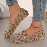 Zingj / Summer 2024 New Women's Shoes Casual Flat Bean Shoes Round Head Shallow Mouth Women's Single Shoes Large Size Women's Shoes- Outfit