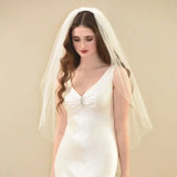 YouLaPan V14 White Ivory 1 Layer Wedding Veil with Comb Veil for Bride Accessories Wedding Veiled Women Clothes Veil