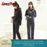 2 piece Tracksuit Women black velvet Sweatshirt Female Sport Pullover Women's Sport Set Tracksuit for Women