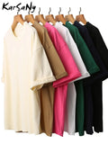 Summer Solid T Shirt For Women Basic Oversized Tee Loose Tops Pink 2023 Femal T-shirts Oversize Women's T-shirt