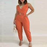 2023 E-Commerce New Women's Wear V Tie Solid Color